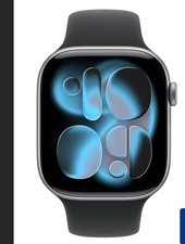 Apple Watch Series 11 46mm GPS Space Gray w/ M/L Black Sport Band MEV44LW/A