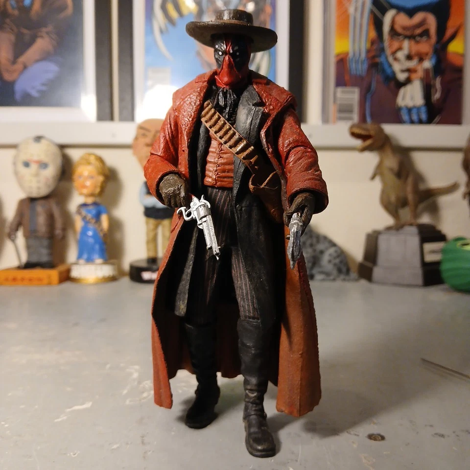 Deadpool Custom 2014 Marvel Legends Unchained Cowboy Gun Hat Cane Handpainted - Image 2 of 4
