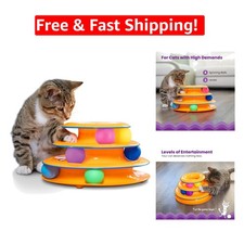 Durable Indoor Cat Toy: 3-Level Play Tower with 6 Balls for Endless Fun