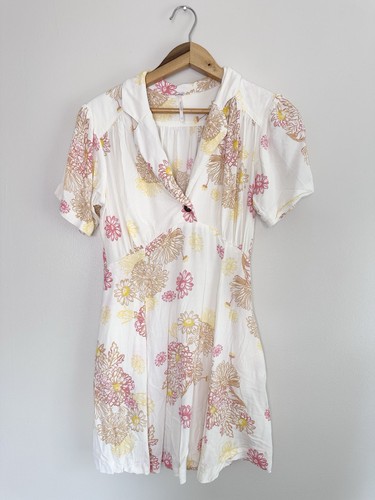 Free People Floral Mini Dress Women’s Size S Daisy Short Sleeves Viscose