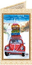 Embroidery Postcard Kit VACATION AT THE SEASIDE Craft Gift Set