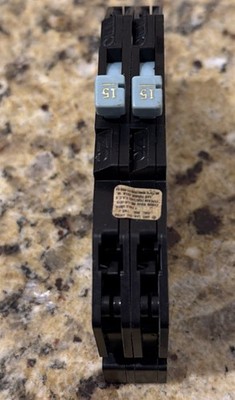 Zinsco Sylvania R-38 15 Amp 2 Pole 120/240VA R38-15 Thin Twin Circuit Breaker