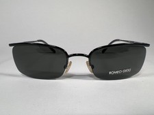 ROMEO GIGLI RG184/S 501 Vintage Sunglasses NOS Made in Italy Black Rectangle