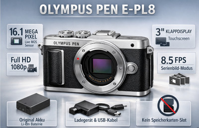 Olympus Pen E-PL8 Micro-Four-Thirds Systemkamera Foto Digital Kamera BODY