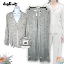 NWD Gap GapBody Women's L 2-Pc. Notched-Collar Pajamas Set G1050XCLMA, Grey