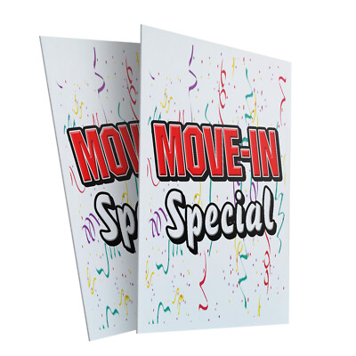 Move-in Special 24'' x 36'' 2 Pack Of Store Sign Plastic Or Decal