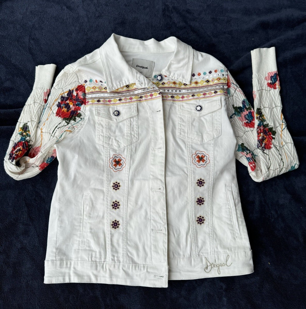 【新品】 Desigual デニム・ジャケット 42サイズ Desigual Denim Jean Jacket Embroidery Size 42 /desigual