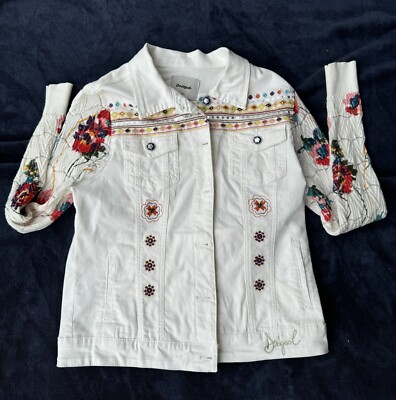 【新品】 Desigual デニム・ジャケット 42サイズ Desigual Denim Jean Jacket Embroidery Size 42 /desigual