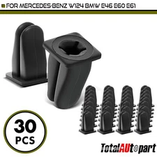 30Pcs Black Cowl Vent Nut Trim Clip Rivet for Mercedes-Benz BMW Nylon 0009881625