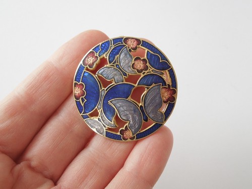 Brosche Cloisonne Email Rund 13,8 g/Ø 4,0 cm - Bild 1 von 4