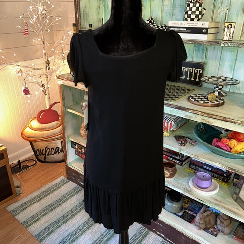 NWT Juniors Sequin Hearts Brand Black Dress Small Cap Sleeves Lined - Picture 5 of 6