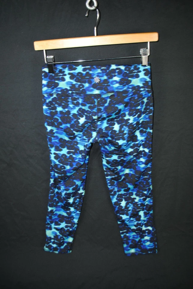 Leggings capri Athleta Chaturanga azul estampado de leopardo para mujer XS #138221 Foto 2 de 4