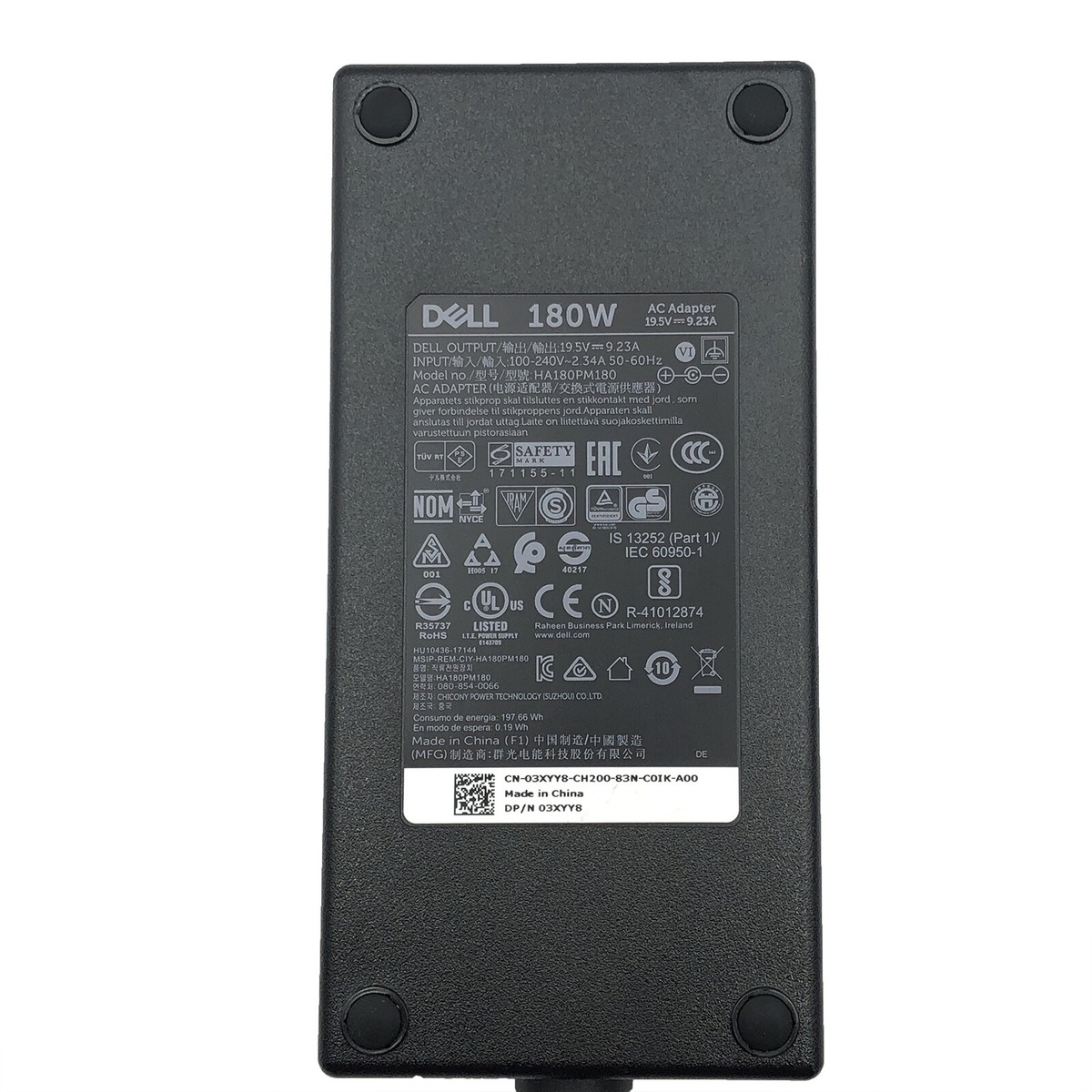 Genuine 180W Dell AC Adapter For Dell Thunderbolt 4 Dock WD22TB4