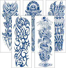 Semi Permanent Sleeve Tattoos for Men and Women, Realistic Fake Tattoos Full Arm