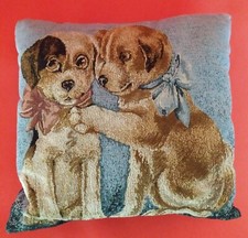 Two Puppies Square Accent Pillow