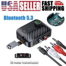 Bluetooth 5.3 Wireless Receiver Transmitter Audio Adapter 3.5mm AUX to 2 RCA USB