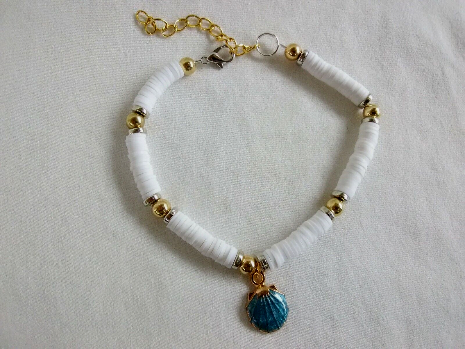 Boho Heishi Beaded Anklet or Bracelet 8-10 Inch Beach Barefoot Jewelry USA Seller-image