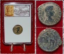 Ancient Roman Empire Coin CONSTANTIUS GALLUS Soldier Spearing Fallen Horseman