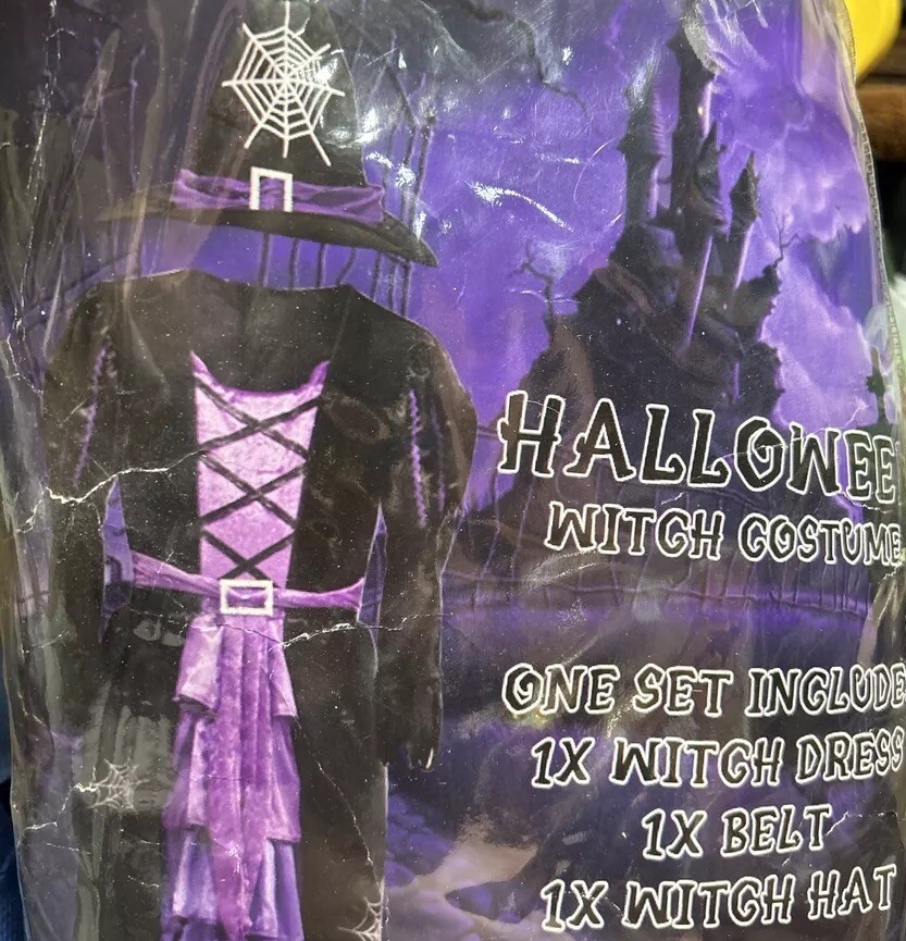 Halloween Witch Costume Purple Girls 8-10(large)New | eBay