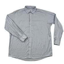 Eton Shirt Mens 18 46 Classic Fit Plaid Long Sleeve Button Front Dress Shirt
