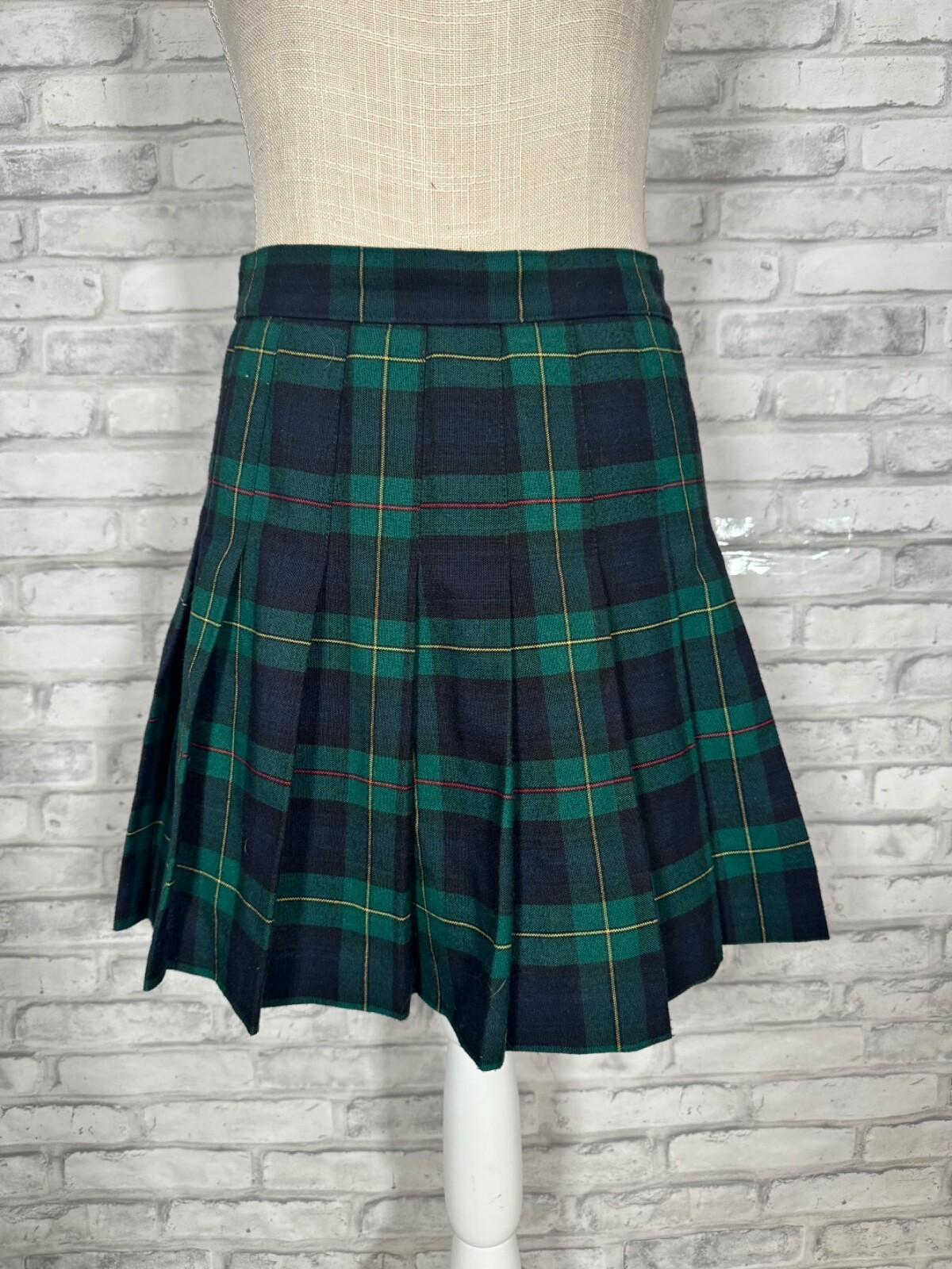 Vintage American Apparel Green Plaid Mini Skirt