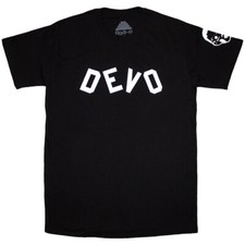 Devo - Booji Boy - Estampado Manga - Camiseta Negra