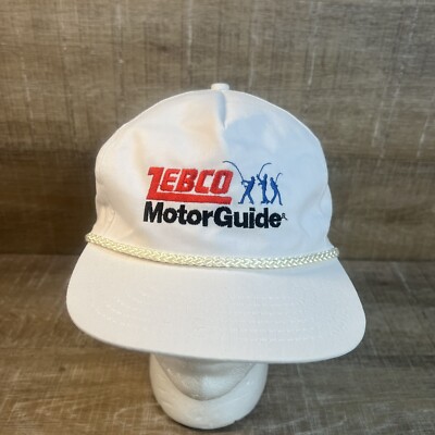 VTG Zebco Motorguide Trolling Motor Snapback Trucker Hat Dad Cap Rope Fishing