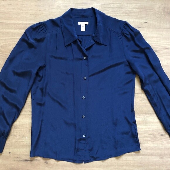 J Crew Silk Button Down Gem