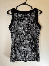 Studio Black And White Sleeveless Top Polyester And Spandex Blend Super Soft