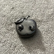 Vintage Torino Pewter Apple Jewelry Necklace Brooch Earrings Trinket Box Set