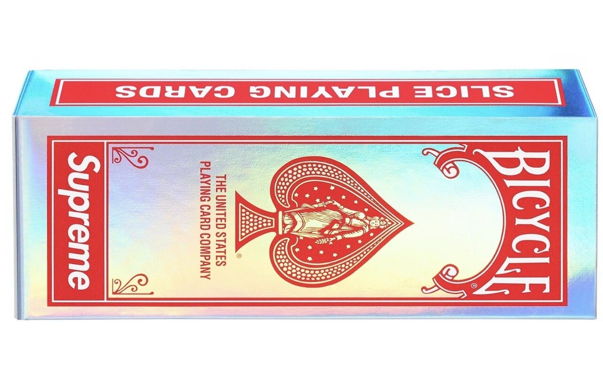 Supreme/ Bicycle Holographic Slice Playing Cards| FW23| Box Logo
