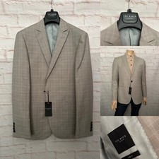 Ted Baker Slim Fit Jacket, Oat Check, Size 40 Reg BNWT.