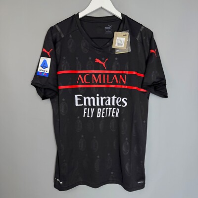 BNWT AC MILAN ITALY 2022 2023 THIRD BLACK FOOTBALL JERSEY SHIRT