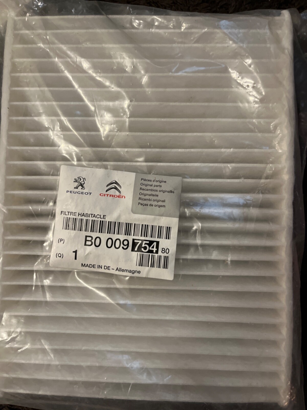 Genuine PEUGEOT 108 CITROEN C1 Pollen Filter B000975480 for sale  