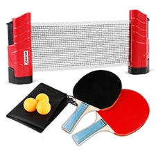 Ping Pong Table Tennis Portable Set Telescopic Net & 2 Rackets & 2 Balls XGear