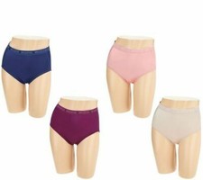 Breezies Set of 4 Nylon Microfiber Hi-Cut Panty-Classic-Large- A287800-New