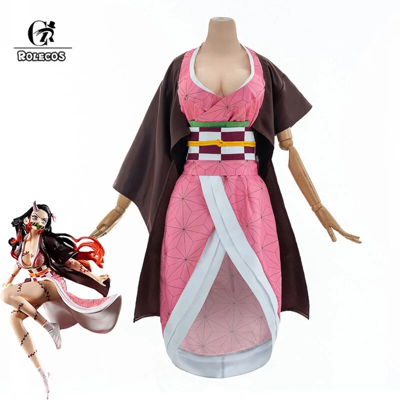 For Demon Slayer Nezuko Kamado Cosplay Costume Sexy Women Uniform