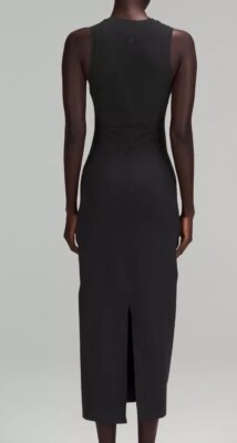lululemon formal dresses NWT All Aligned Ribbed Midi Dress Black SZ 12 Structure: Clean