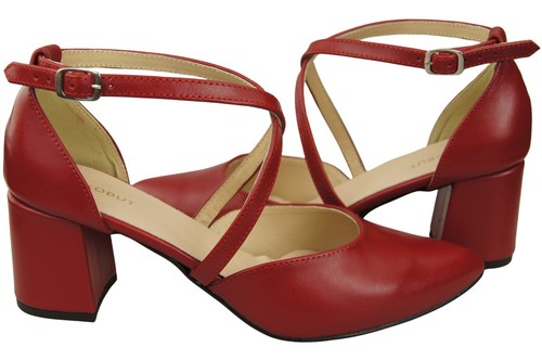 Sandalias de mujer con tacón estable de piel natural 218 - Imagen 39 de 119