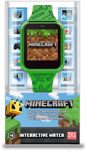 Montre connectée Accutime Microsoft Minecraft verte apprentissage éducatif écran tactile