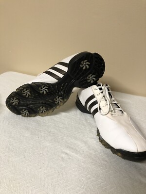 Adidas Mens Golf Shoes EVG 791003 Size 11 White With Black Stripes