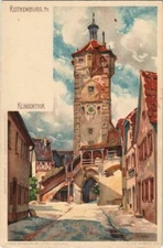 Old postcard AK Rothenburg Klingentor GERMANY (1077318)