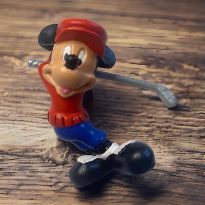 Disney Mickey Mouse Golfing Bullyland Pvc Figure West Germany Vintage Club Hat