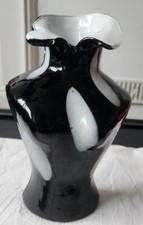 SPLENDIDO VASO BUSTO DONNA NERO/BIANCO STILE RETRÒ DECORATIVO DONNA, 10"