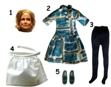 1974 WALTONS 8" mego doll - Johnboy Ellen Mom Pop GrandMa Pa - SHIRT PANTS DRESS