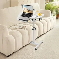 Adjustable Rolling Desk Mobile Portable Laptop Stand Cart Small Sit Standing