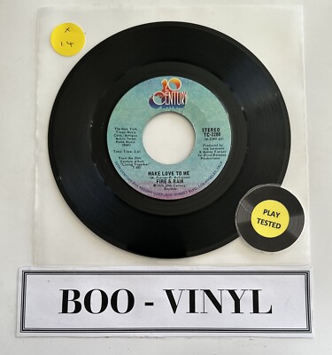 Fire & Rain    Make Love To Me / Dance For Me US 7'' 1975 Funk Soul VG+ Condition