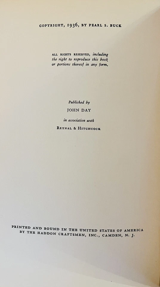 FIGHTING ANGEL - Pearl S . Buck - FIRST EDITION/1st 1936 HC Foto 2 de 4