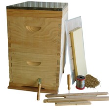 OZ ARMOUR BEEHIVE 20 FRAMES NZ PINE DOUBLE BOX LID  BASE FRAMES  WAX WIRING KIT