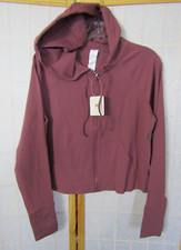 Nib Fabletics Oasis Cropped Hoodie Moonlight Mauve Zip Front Women's Size L
